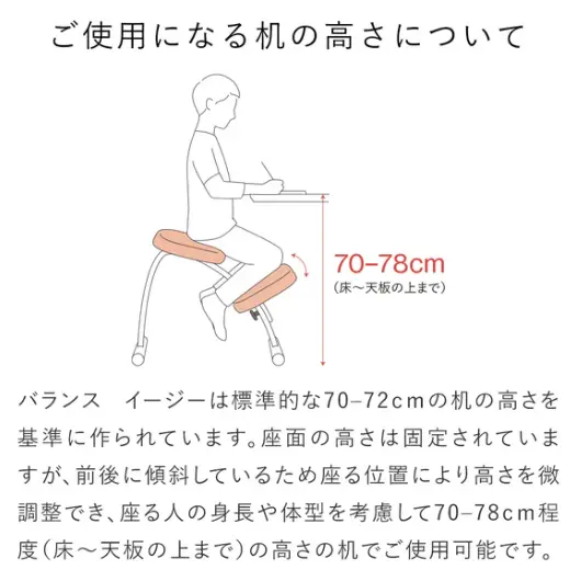 ご使用になる机の高さについて