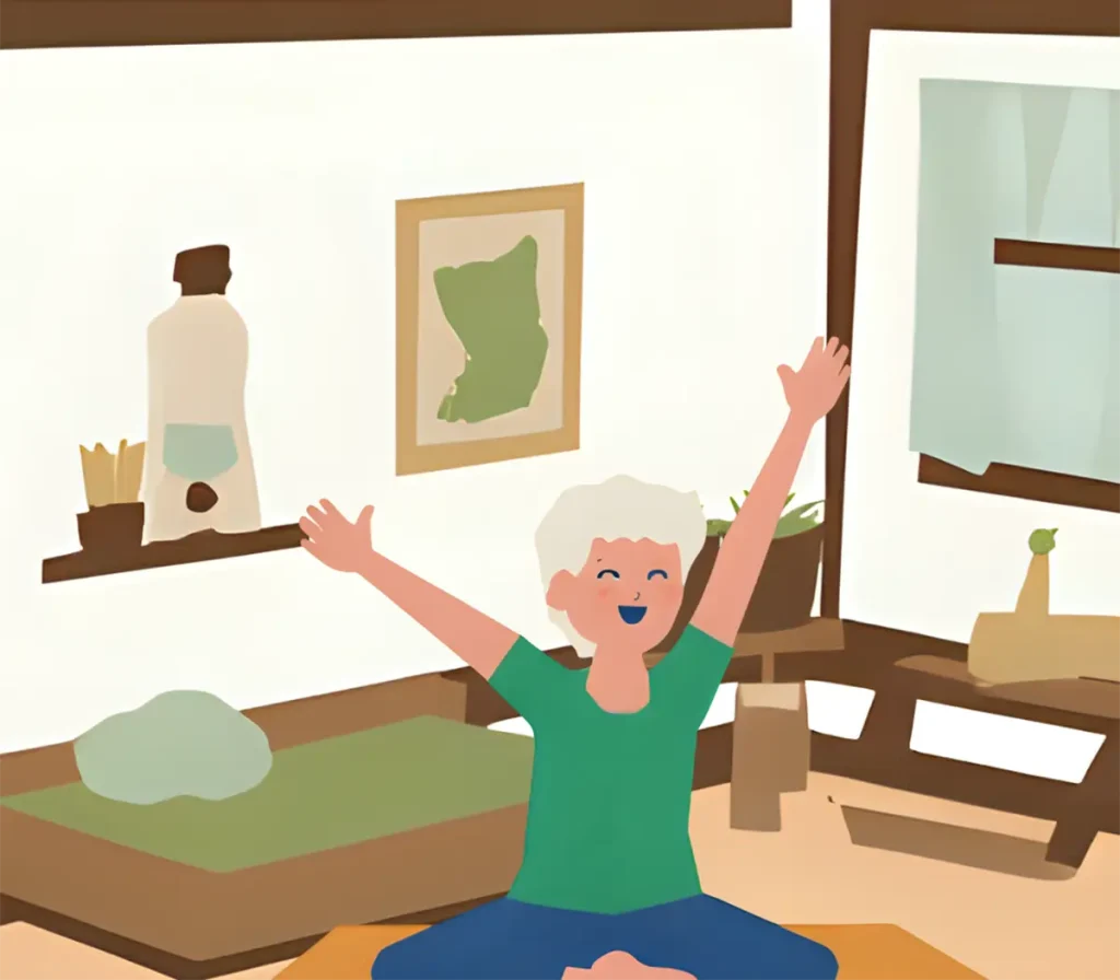 楽しみながら骨粗しょう症を予防している60代女性