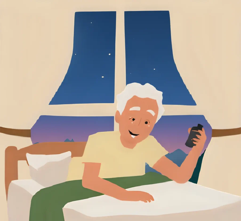 ストレスや不安を抱えていて、何度も目が覚めてしまう60代男性