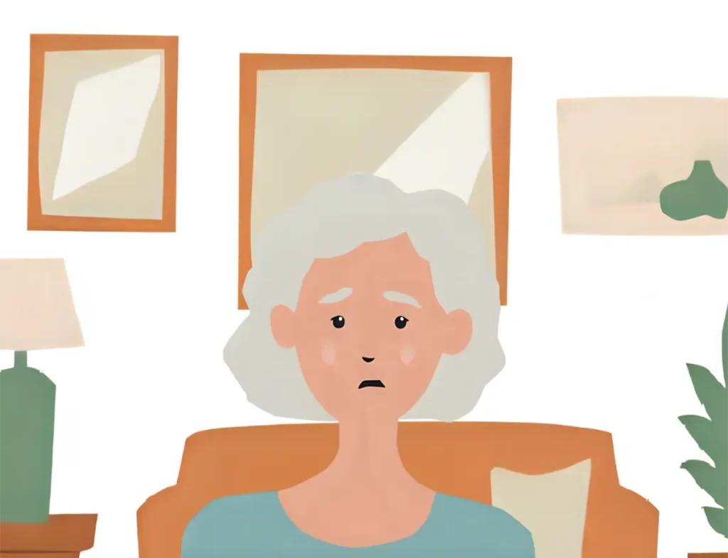 近所の騒音がひどくて深く落ち込んでる60代女性