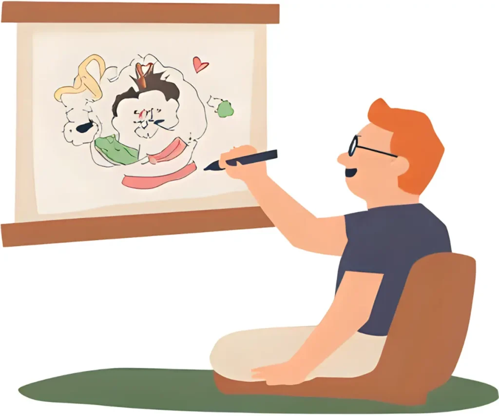 絵画の趣味を生かして稼ごうとしている60代男性