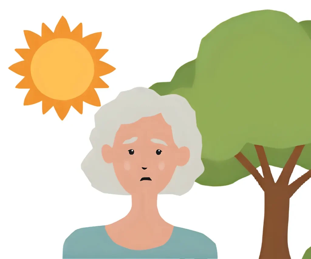 熱中症になりかけている60代女性