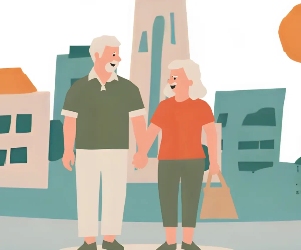 介護予防のため、j買い物へ行くときは歩いていくようにしている60代夫婦