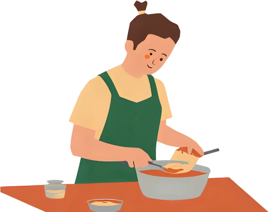 IHとガスで料理を作って比較をしている60代女性