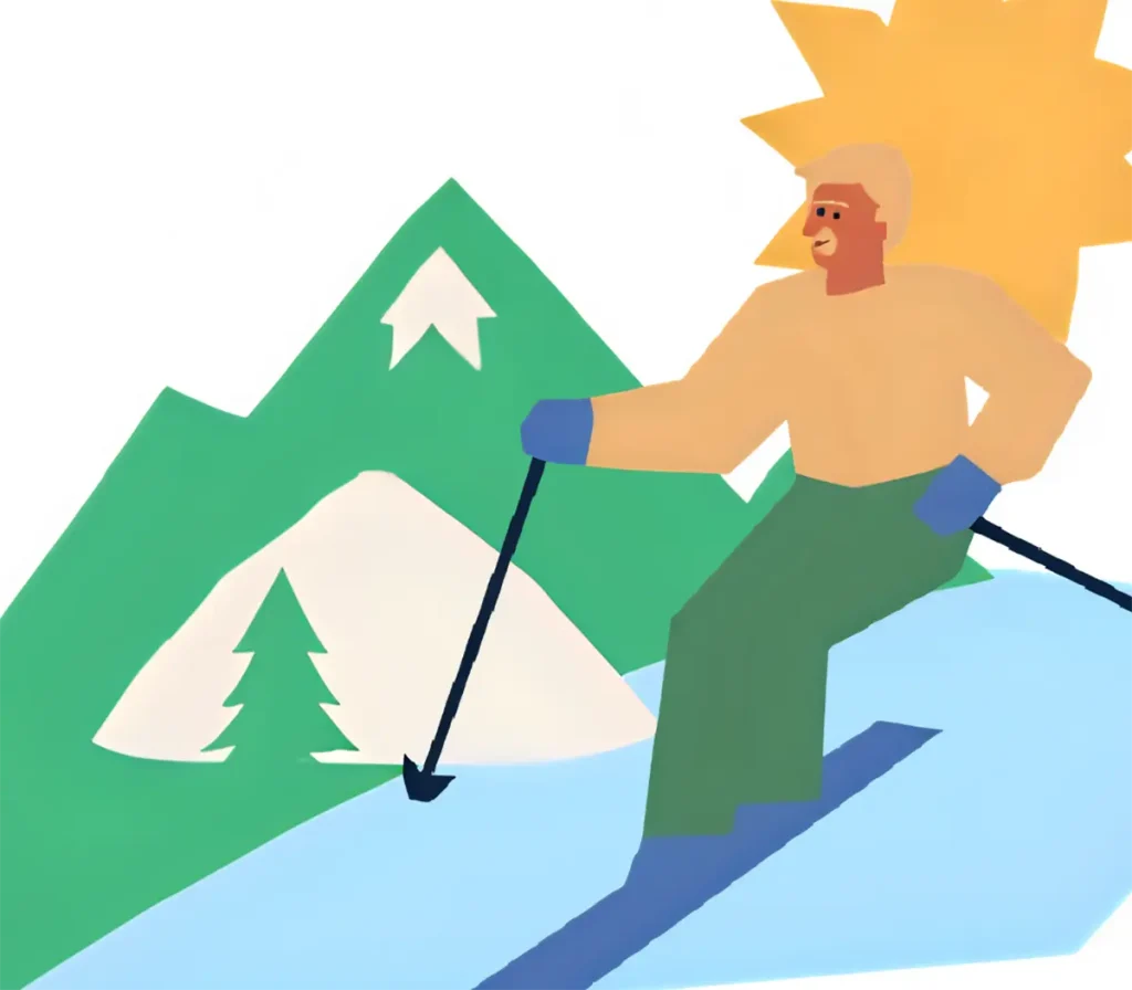 昔の思いが忘れられず、 60代になってスキーに再挑戦した男性