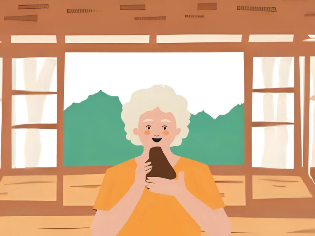 チョコレートを食べている時が幸せな60代女性