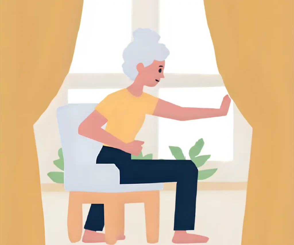 60代になりストレッチをしっかりやっている女性