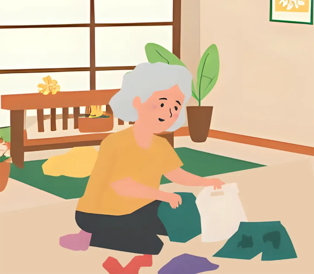 衣服に加齢臭がついており、他の物に移ってしまっている様子