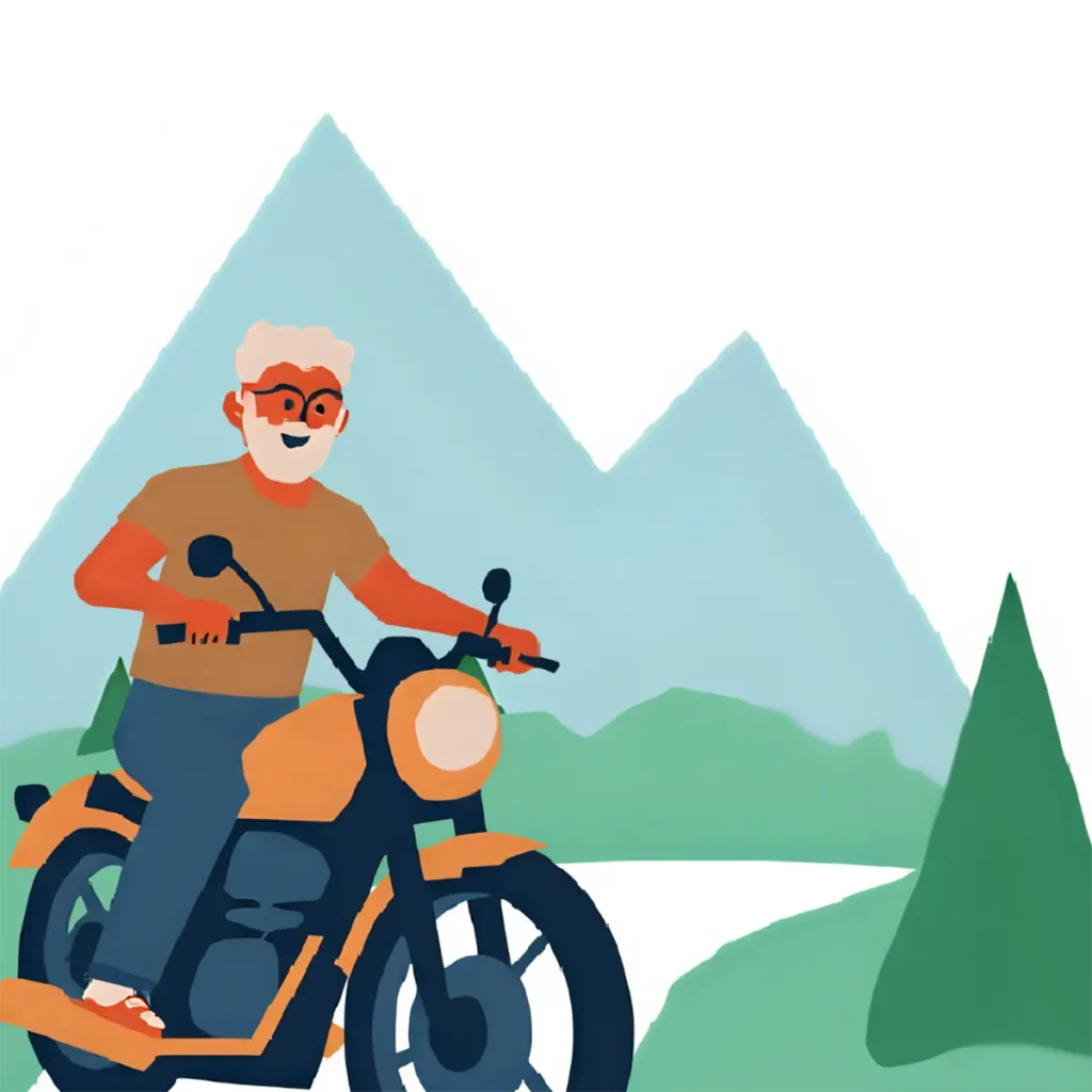人がやってる趣味を真似て、バイクに乗り始めた60代男性