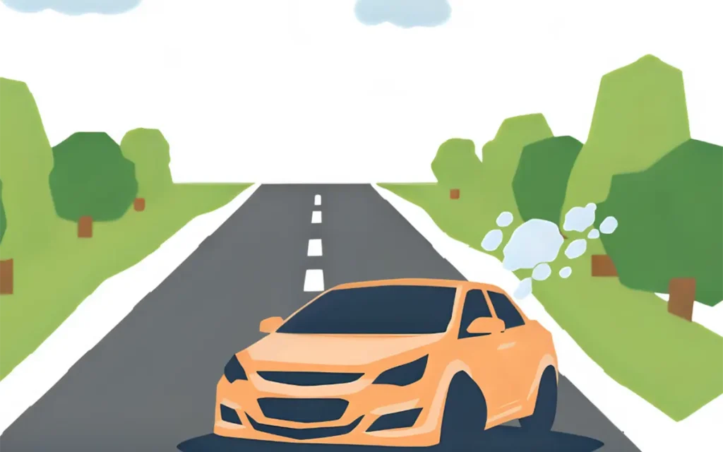 高速道路を逆走しているシニアが運転する車