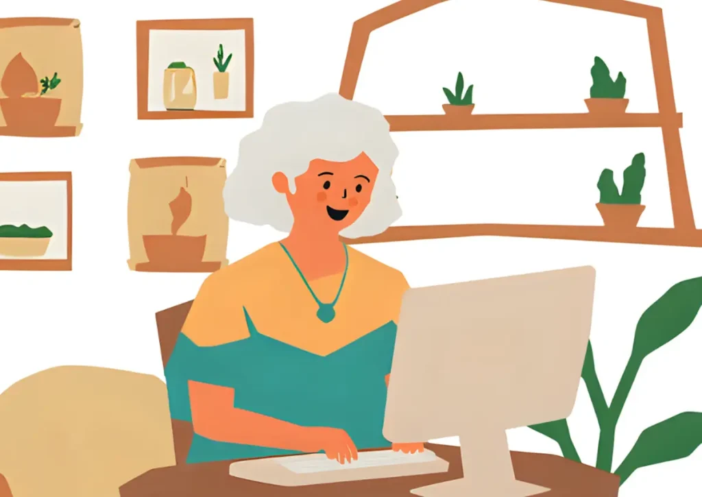 保険料の支払い方を調べている60代女性