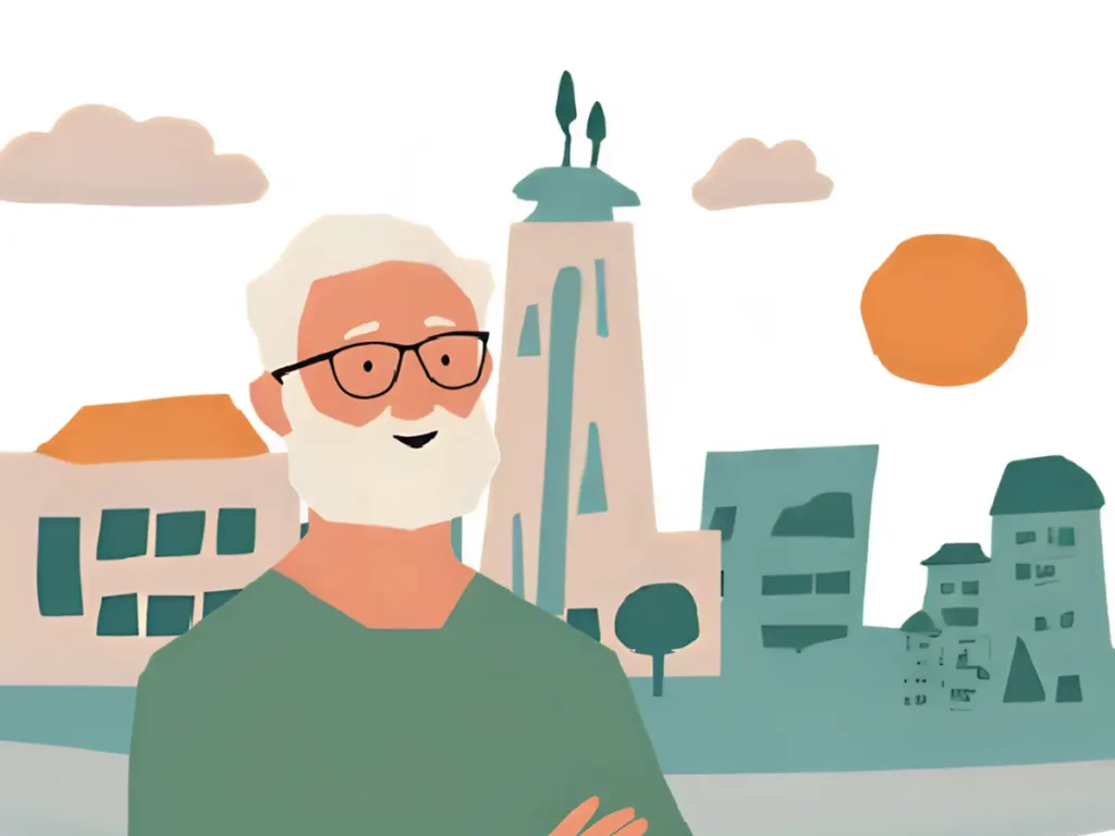 人を見下す癖があることに気づき、自分を見直しているシニア男性