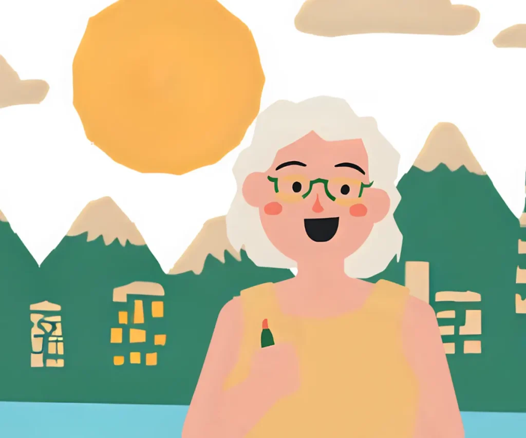 前向きな表情で若さを保っている60代女性