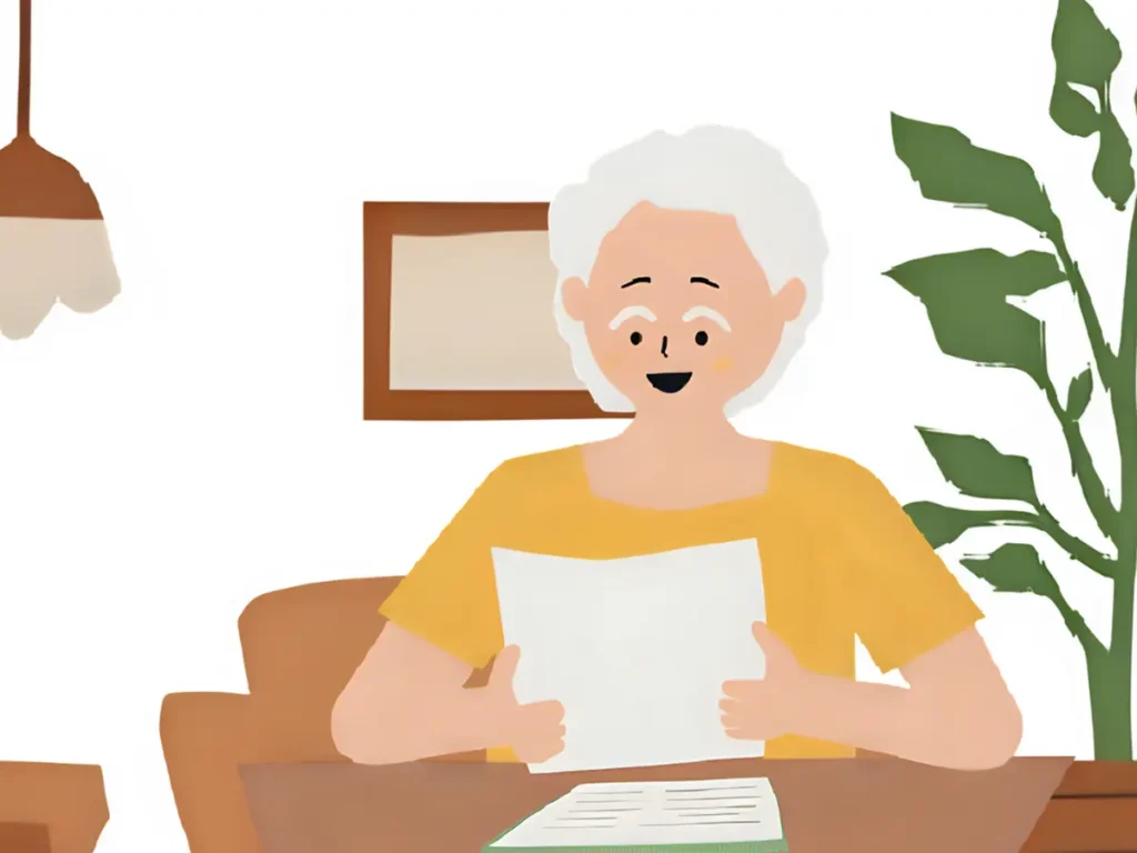 認知症のチェックリストで定期的に確認をしている60代シニア女性