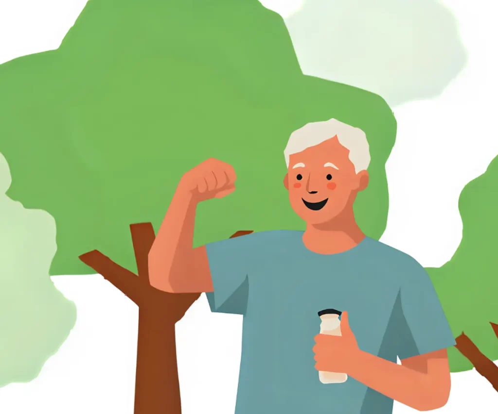 健康や認知症に負けず、元気に過ごしている60代シニア男性