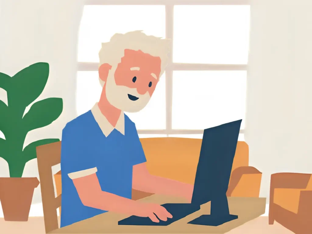 WordPressブログに挑戦している60代シニア男性