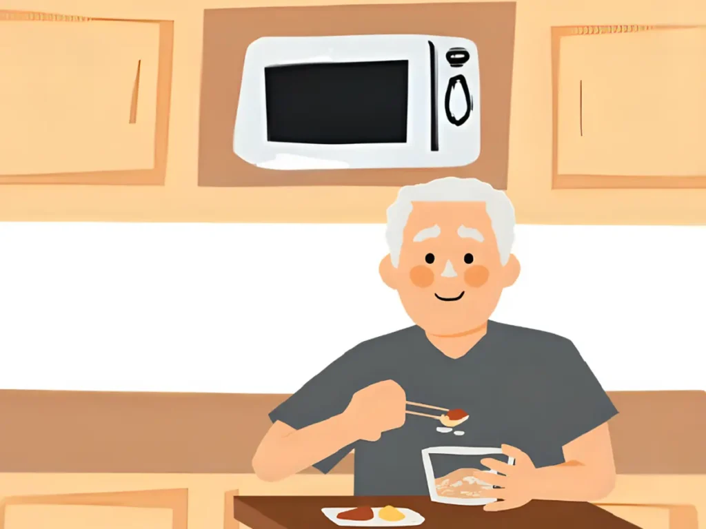 節約しながらおいしい料理をあんまり作る努力をしているシニア男性