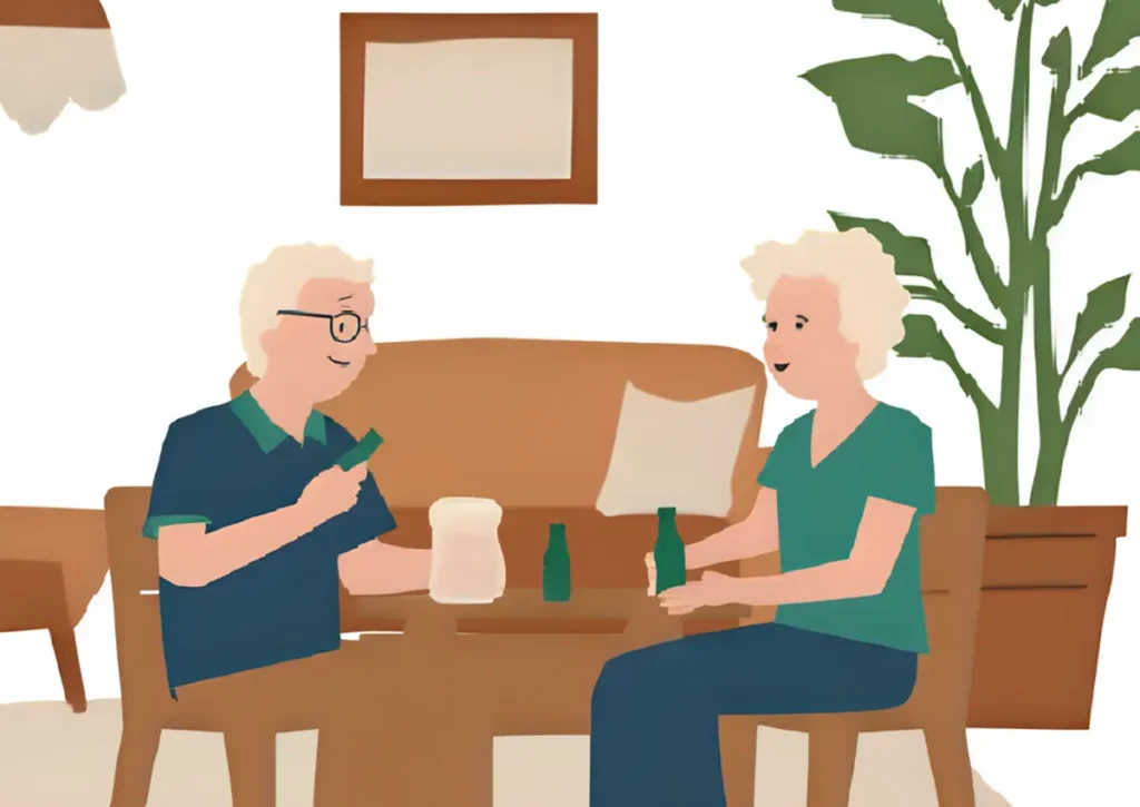 妻のために男の料理を作っている60代男性