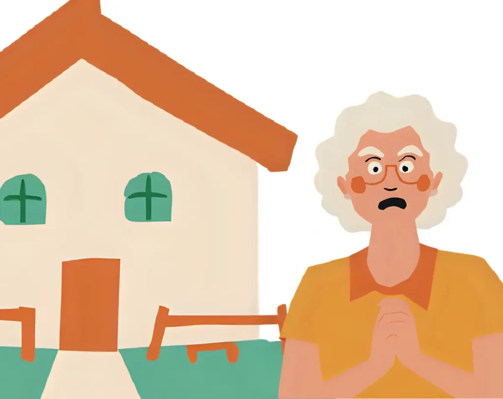 最近、近所から気になる臭いを感じてイライラしている60代シニア女性