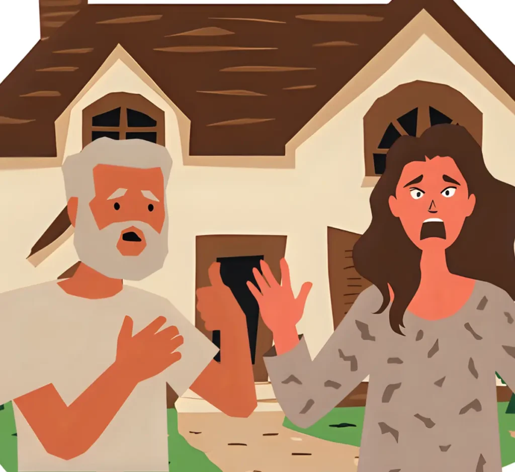 会話が全く噛み合わずに、どちらも感情丸出しのご近所同士