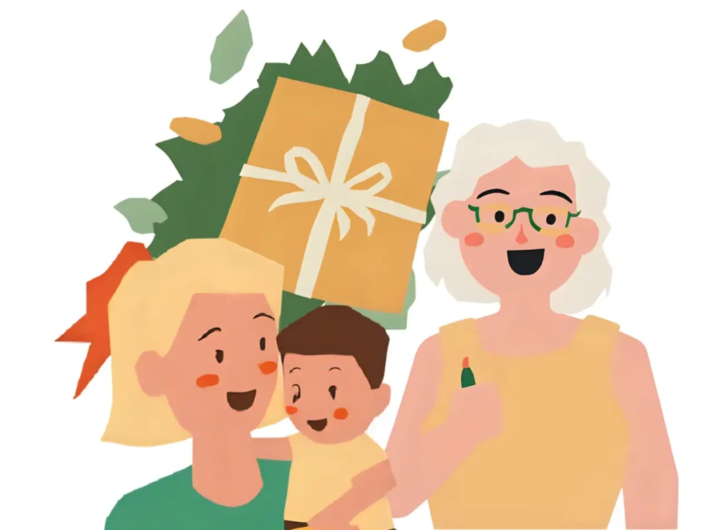 家族ととても良い関係を築いているシニア女性