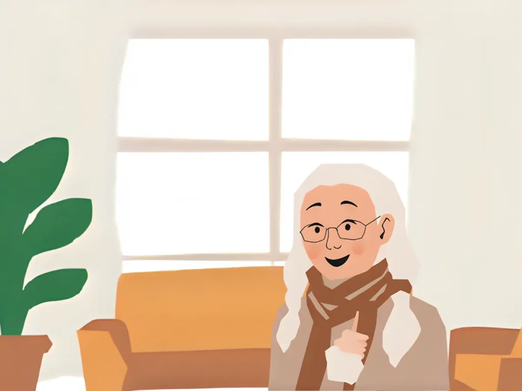 冬に備えて体感温度を上げる工夫をして健康を守っているシニア女性