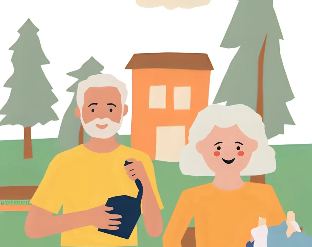 圧迫骨折にならないよう注意しているシニア夫婦