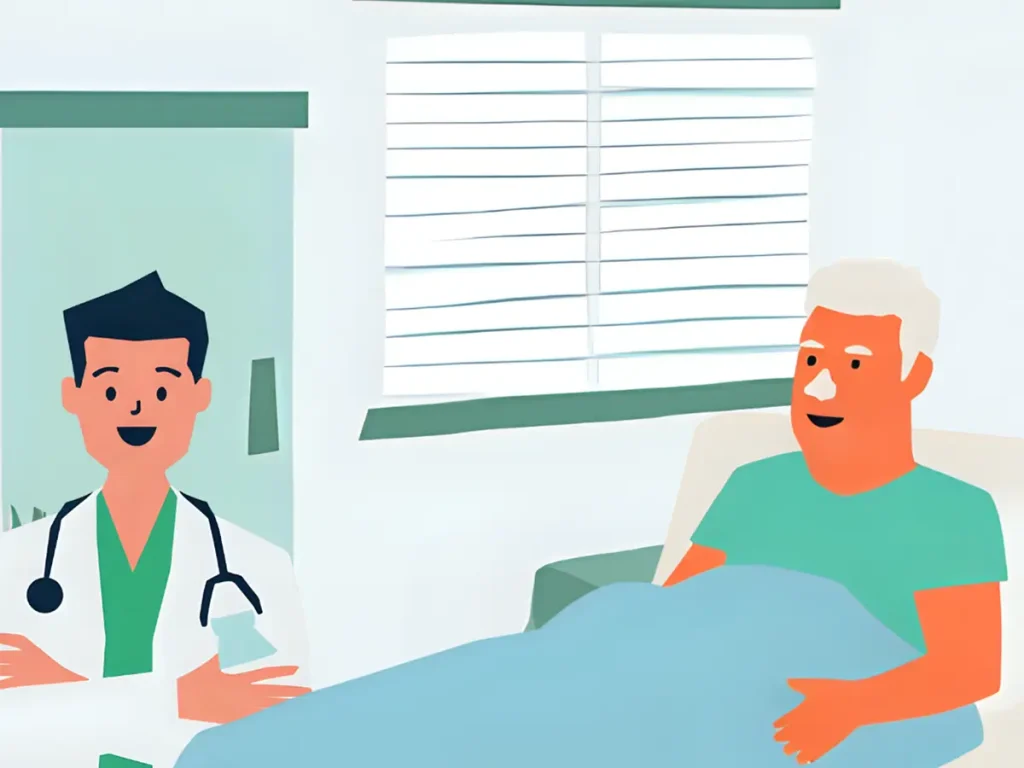 インフルエンザがもとで、入院することになってしまったシニア男性