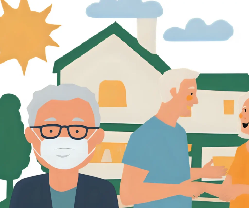 いつもからインフルエンザの予防対策をしている60代男性