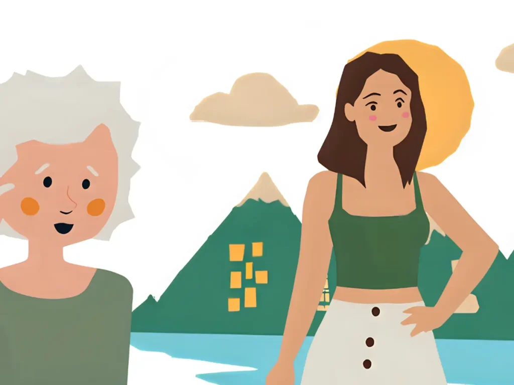 過去の自分と比較をしているシニア女性